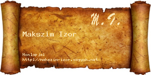 Makszim Izor névjegykártya